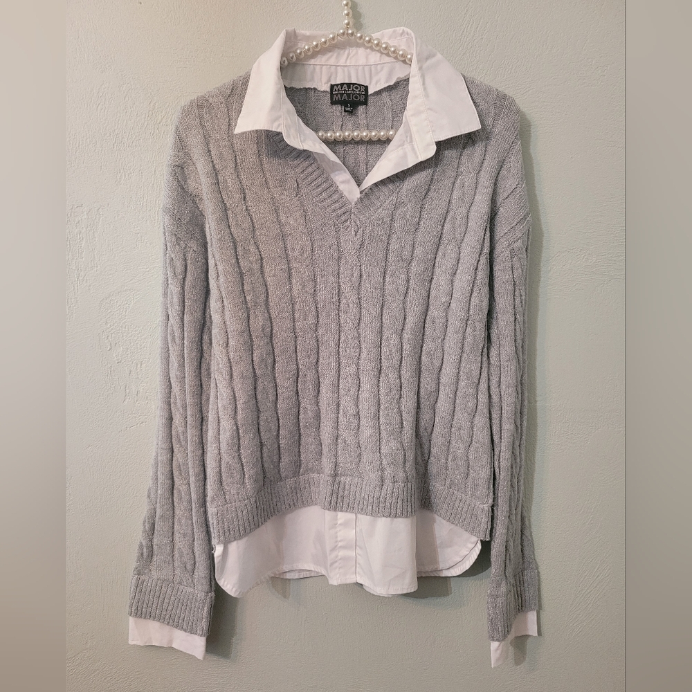 Women's Collar Crewneck Sweater